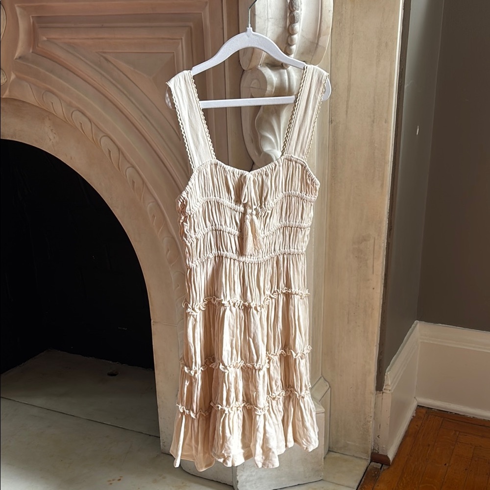 Chelsea & Violet Cream Tiered Ruffled Mini Dress